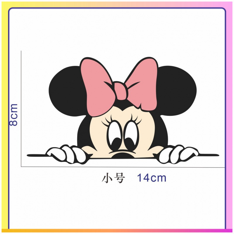 Nhãn dán Mickey Minnie chống nước cho xe hơi, xe máy, tường, tủ lạnh NIEZ