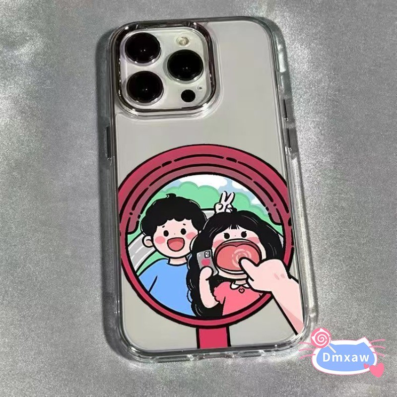 Ốp Điện Thoại Cặp Đôi Dễ Thương Cho iPhone 16E 16 Pro Max 15 14 Plus 13 12 Mini 11 Pro Max X XR XS Max 8 7 6 6s Plus SE2 SE3 Vỏ Phim Hoạt Hình Vui Nhộn Vỏ Chống Sốc