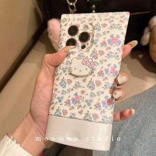 Sữa Rửa Mặt Sang Trọng Full Màn Hình Hoa KT Cat Ốp lưng Thích Hợp Cho iPhone16 15 14 13 12 11 Pro Max Chống Sốc Bảo Vệ Camera Ốp Lưng Mềm Chống Rơi