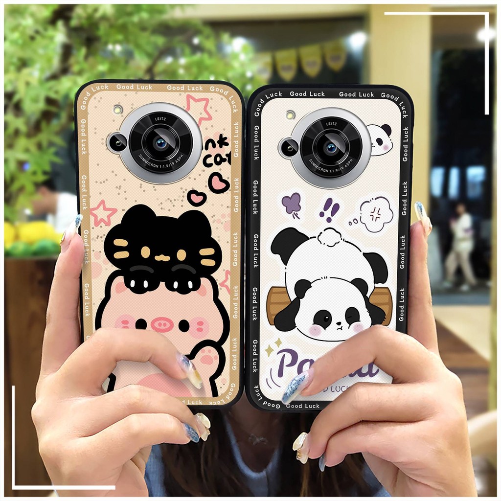 Thiết Kế Thời Trang Ốp Lưng Mềm Ốp lưng Sharp Aquos R7 / SH-52C Bảo Vệ Chống Bụi Bền Hoạt Hình Ốp Lưng Động Vật Chống Sốc Graffiti Túi Điện Thoại TPU Dễ Thương Silicon Chống Va Đập