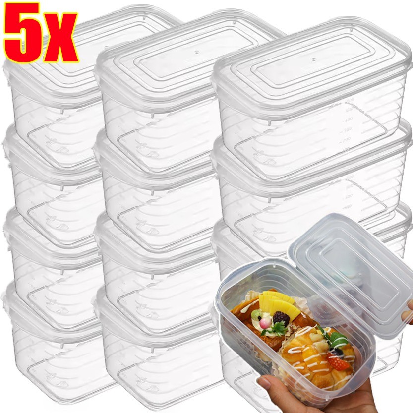 1 / 3 / 5 Cái Hộp Bảo Quản Thực Phẩm Dung Tích Lớn 700ml / Hộp Đựng Rau Củ Thịt Tươi / Dụng Cụ Sắp Xếp Tủ Lạnh Trong Suốt