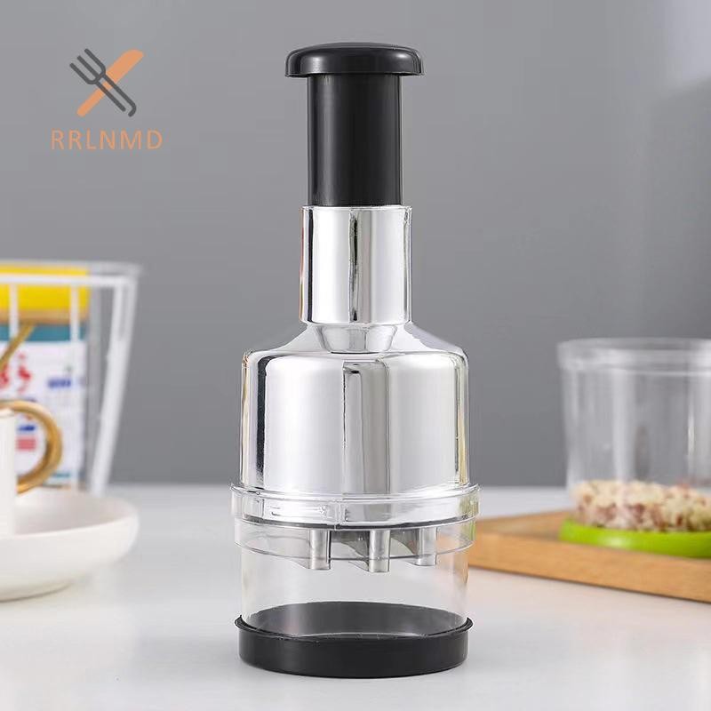RRLNMD Thép Không Gỉ Hành Xay Xay Thịt Tay Áp Lực Thực Phẩm Xay Cắt Máy Thái Peeler Hướng Dẫn Sử Dụng Rau Tỏi Nhà Bếp Máy Hủy Dụng Cụ MỚI