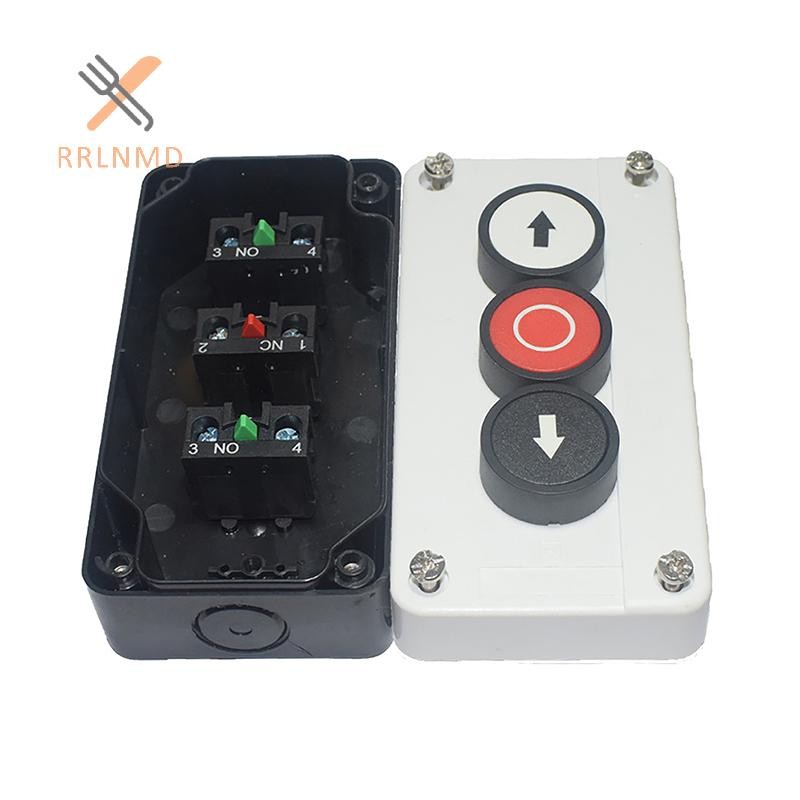 RRLNMD 1 Nút Dừng Khẩn Cấp Công Nghiệp Nút Điều Khiển Tay Cầm Hộp Có Biểu Tượng Mũi Tên CNC Bắt Đầu Dừng Tự Niêm Phong Nút Chống Thấm Nước Công Tắc MỚI