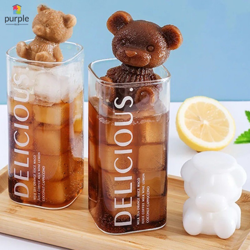 3D Gấu Bông Dễ Thương DIY Drink Juice Ice Cream Mold - Khuôn Làm Đá Silicon Thực Tế Gia Đình Có Thể Tái Sử Dụng