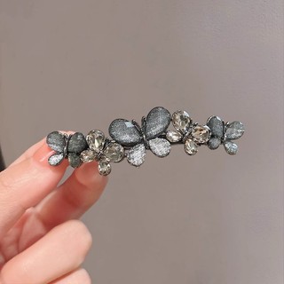 MAUROPOLI [Sẵn Sàng] Phong Cách Mới Tính Khí Kim Cương Giả Thủy Tinh Bướm Kẹp Tóc Nữ Bên Nổ Kẹp Cao Cấp Cảm Giác Lưng Đầu Nửa Tie Kẹp Mùa Xuân
