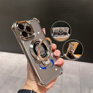 Ốp lưng iPhone có giá đỡ từ tính hỗ trợ túi khí bốn góc chống sốc cho iPhone 11 12 13 14 15 16 17 Pro Max