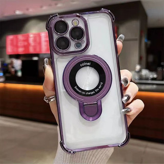 Ốp lưng iPhone có giá đỡ từ tính hỗ trợ túi khí bốn góc chống sốc cho iPhone 11 12 13 14 15 16 17 Pro Max