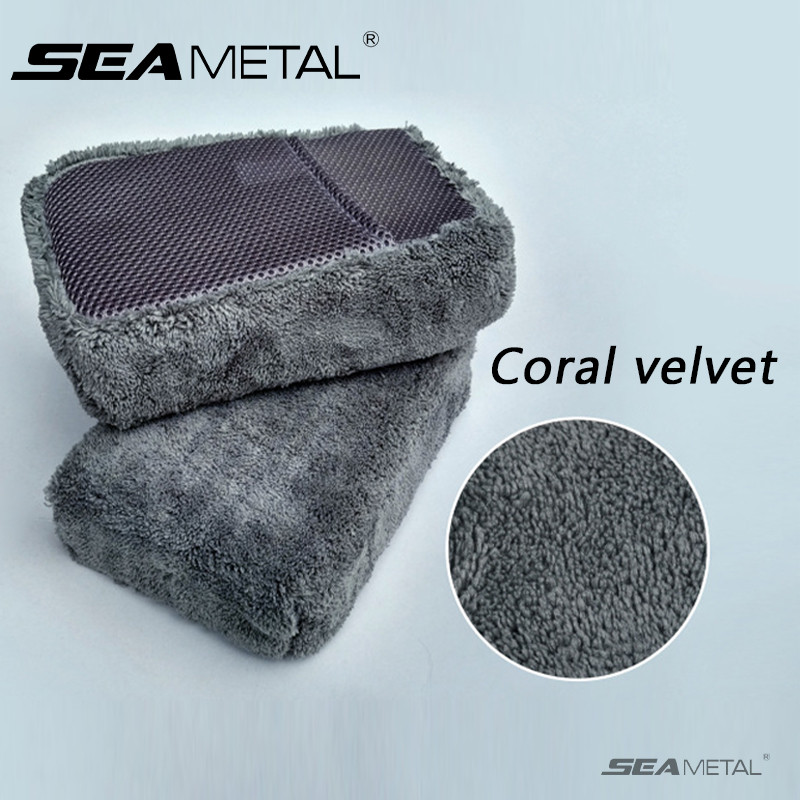 SEAMETALTAL Rửa Xe Bọt Biển Microfiber Bọt Làm Sạch Miếng Bọt Biển Dày Khối Cho Lốp Xe Ô Tô Sạch Windows Vải Vệ Sinh Dụng Cụ Giặt