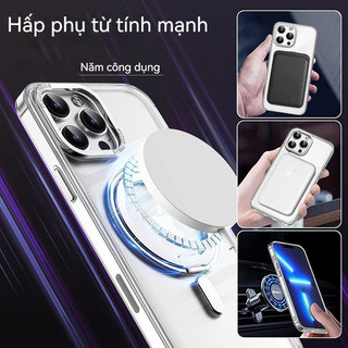 Ốp lưng cao cấp chống sốc chống vân tay tích hợp giá đỡ xoay 360° hỗ trợ sạc từ tính dùng cho iPhone 16 15 14 13 Pro Max