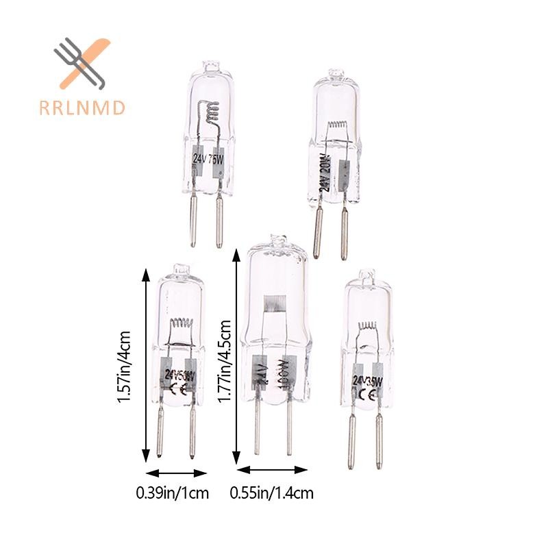 RRLNMD Bóng Đèn G5.3 24V 20W 35W 50W 70W 100W Bóng Đèn Thủy Tinh Bóng Đèn Halogen Hạt