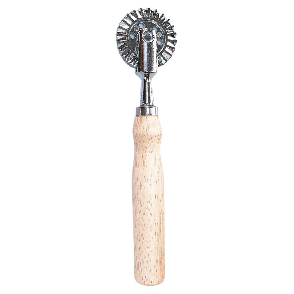 Pastry Wheel Decorator Pastry Cutter with Wooden Handle Groove Design Sturdy and Durable Ravioli Crimper Cutter gelhvn