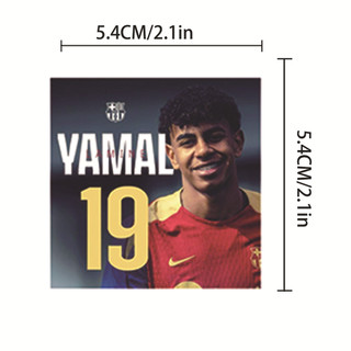 GC9 50 Cái / bộ FC Barcelona FCB Lamine Yamal Bóng Đá Ngôi Sao Trang Trí Dán Cho Xe Ô Tô Điện Thoại Di Động CG9
