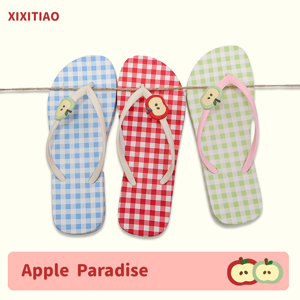 XIXITIAO Dép xỏ ngón nữ Thời trang mùa hè Dép đi biển dễ thương Dép đi biển
