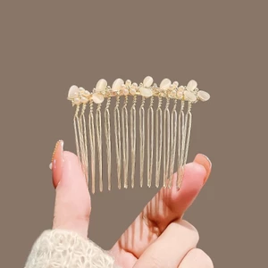 MAUROPOLI [Sẵn sàng] Lược chải tóc hoa mắt mèo - Phụ kiện tóc cao cấp cho nữ - Phong cách cổ điển - Kẹp và tấm kẹp tóc - Mũ đội đầu phù hợp