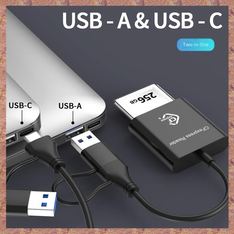 Đầu đọc thẻ CFexpress Type B tốc độ cao USB3.2 Gen2 Đầu đọc thẻ CFe USB-C cho Android Win XP / Vista / 7 / 8 / 8.1 / 10 / 11 OS 10Gbps USB3.2 Gen2 USB-C (R F C V)