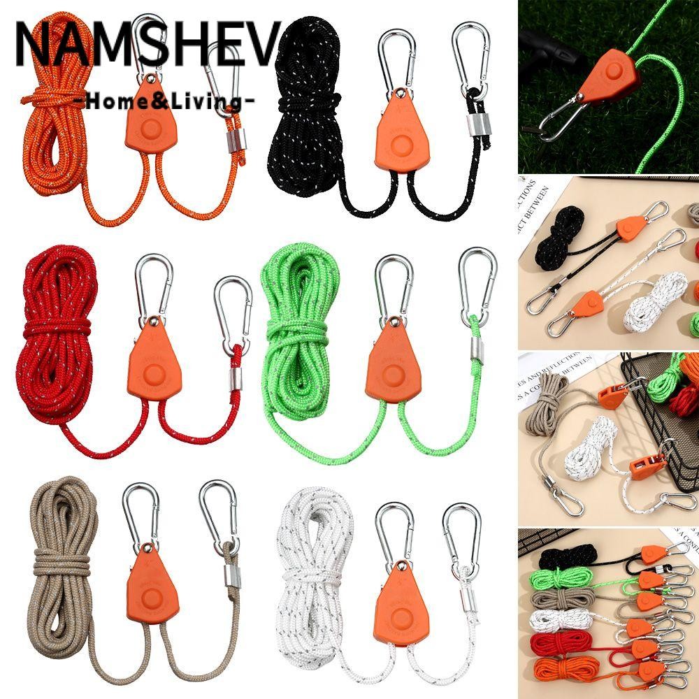 NAMSHEVA Khóa cố định Ròng rọc 6 màu Chiều dài 4m Mái hiên Dây gió Lều ...