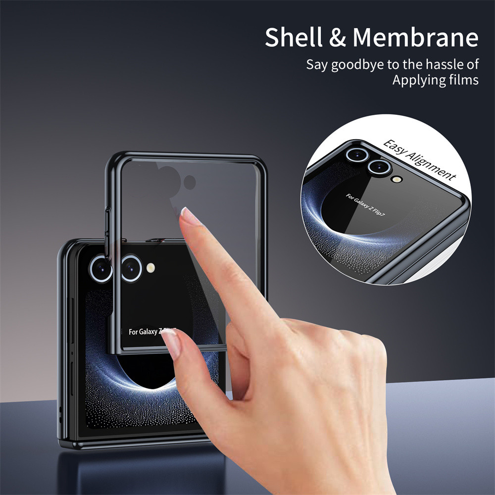 Ốp Điện Thoại Vỏ Cứng Mạ Chống Sốc Cho Samsung Galaxy Z Flip 7 6 5 4 3 Flip7 Flip6 Flip5 Flip4 Màng Bảo Vệ