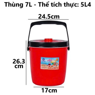 Phích tròn đựng đá giữ nhiệt 3L /5L /7L /10L /11L /15L ,  thùng đựng nước tròn Việt Nhật nhựa PP cao cấp