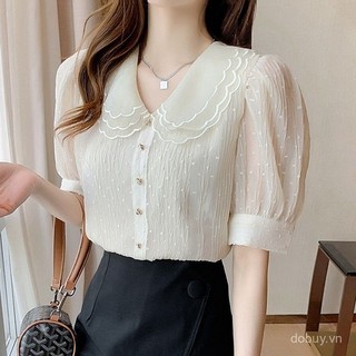Mùa Hè Mới 2025 Nữ Áo Voan Tay Ngắn Phong Cách Độc Đáo và Đẹp