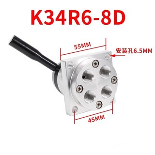Linh Kiện Khí Nén K34R6-8D Van Điều Khiển 4 Chiều Tay Xoay 3 Vị Trí Cho Xi Lanh BZ4S