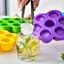 Khuôn Làm Kem ROLY, có Tay Cầm Khay Đá DIY, 7 Lỗ Thực Phẩm Đầy Nhựa Silicon Trái Cây Lắc Máy Làm Sinh Tố Trái Cây