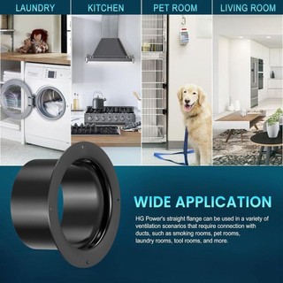 [Vận chuyển nhanh] Đầu nối mặt bích tường THEHOMECO, Khớp nối ống thông gió màu đen tròn, Phụ kiện gia đình Ống thông gió khớp ống khí bằng nhựa