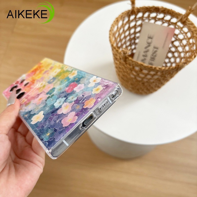 Ốp Điện Thoại Hoa Nhiều Màu Sắc Thanh Lịch Cho Samsung Galaxy M51 M35 M34 M33 M32 M31 M31S M30 M30S M23 M22 M20 M15 M14 M13 M12 M11 F22 F12 5G 4G Ốp Lưng Mềm Hoa Xanh Dễ Thương