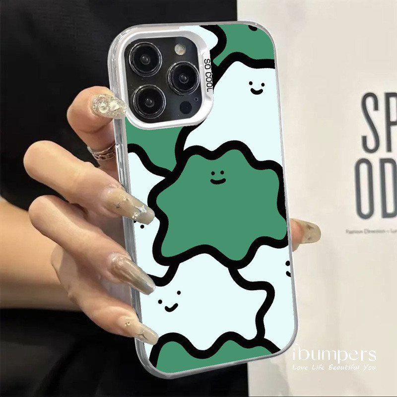 ibumpers Ốp Điện Thoại iPhone Hoạt Hình Dễ Thương Họa Tiết Đám Mây Cho IPhone 16 15 14 12 13 11 Pro Max Ốp Lưng IMD Cứng Và Nhẵn