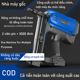 Máy Bắn Đinh Bê Tông Dùng Gas – Tặng 2 Pin + 3000 Đinh | Máy Bắn Đinh Công Nghiệp Gắn Gạch, Bắn Sắt, Tường, Bê Tông