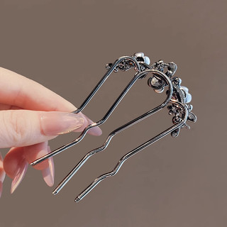 MAUROPOLI [Sẵn sàng] Tấm lược hoa sang trọng nhẹ nhẹ phong cách Trung Quốc mới Kẹp tóc hình chữ U Kẹp tóc cổ hợp thời trang quốc gia Kẹp tóc Mũ đội đầu Phụ kiện tóc
