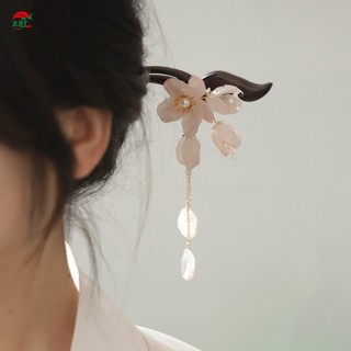 Kẹp tóc phong cách Trung Quốc Kẹp tóc thẳng dài với tua rua hoa ngọc trai để ghép nối với quần áo phong cách Trung Quốc
