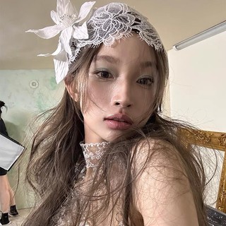 Mũ Ren Hoa Vintage phong cách Pháp Lãng Mạn Mũ Đội Đầu cô dâu Phụ Kiện chụp Ảnh