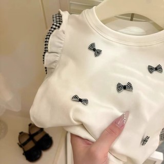 Trang phục mùa hè mới cho bé gái phong cách Hàn Quốc áo thun không tay nơ ngọt ngào áo vest quần short kẻ caro bộ hai mảnh