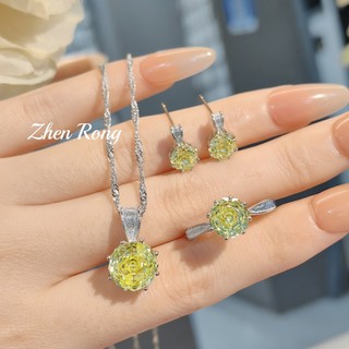 Châu Âu Mỹ ins Phong Cách Mới Hoa Hồng Cắt Kim Cương Nhiều Màu Sắc Đầy Màu Sắc Kho Báu Phù Hợp Với Nữ