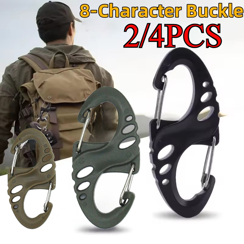 2 / 4 Ba Lô Cắm Trại Di Động Hình Chữ S Khóa Móc Khóa Ngoài Trời Paracord Dây DIY Phụ Kiện