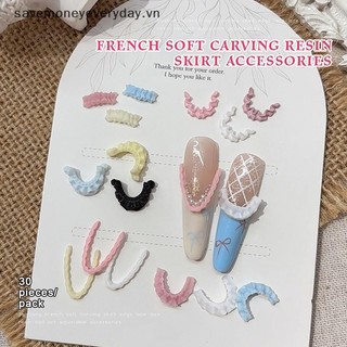 [savemoneyeveryday] 30 Chiếc Màu Sắc Hỗn Hợp Nhựa 3D Mềm Mại Pháp Móng Tay Nghệ Thuật Ren Viền Váy Viền Quyến Rũ Phụ Kiện Cho Móng Tay Làm Móng Tay Đồ Trang Trí [vn]