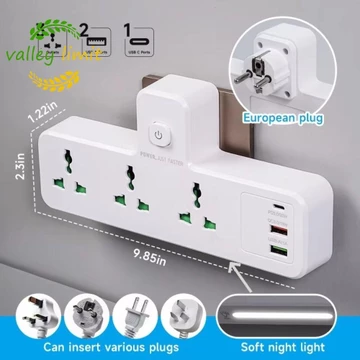 VALLEY LIMIT AC Ổ cắm điện, EU UK US Cắm Ổ cắm mở rộng đa năng, Ổ cắm đa năng tại nhà thông minh Ổ cắm đa năng USB PD Ổ cắm điện không dây Văn phòng tại nhà
