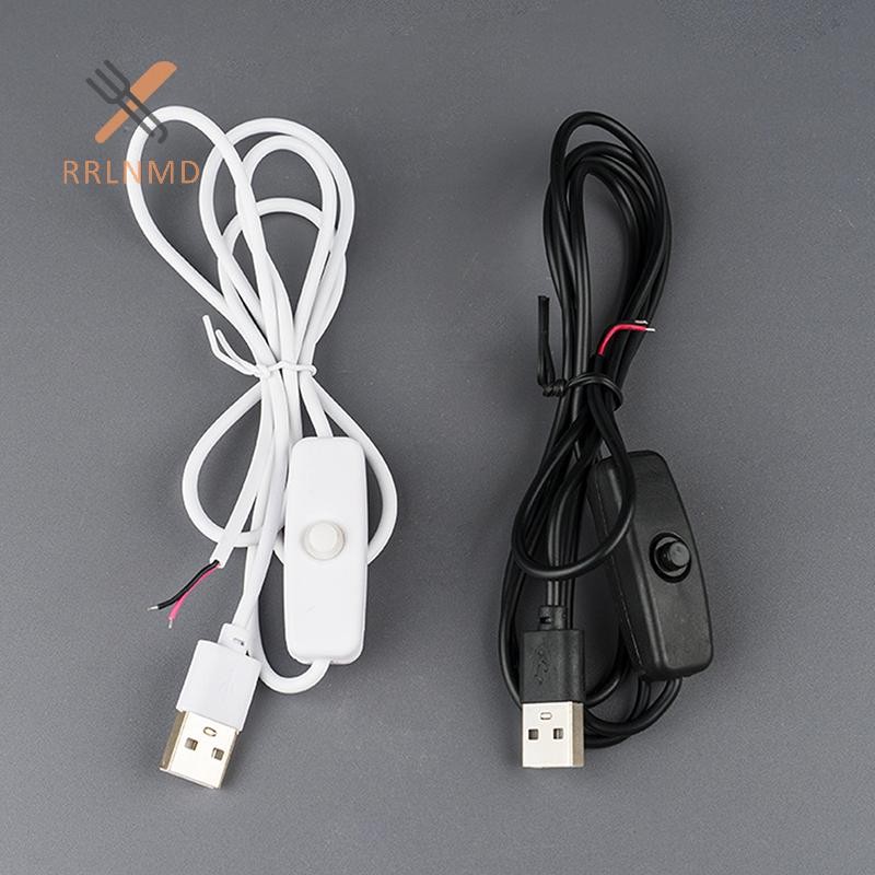 Dây cấp nguồn công tắc RRLNMD 5V 1M / 1.5M USB Nam sang 2 lõi Cáp kết nối 501 Nút BẬT TẮT 2A cho dải đèn LED Bóng đèn MỚI