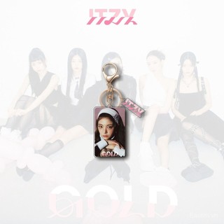 [Móc khóa] Móc khóa acrylic mới của ITZY, album mới, dòng GOLD, mặt dây chuyền túi DIY, hàng hóa Huang Lizhi, kiểu dáng tương tự TTBQ