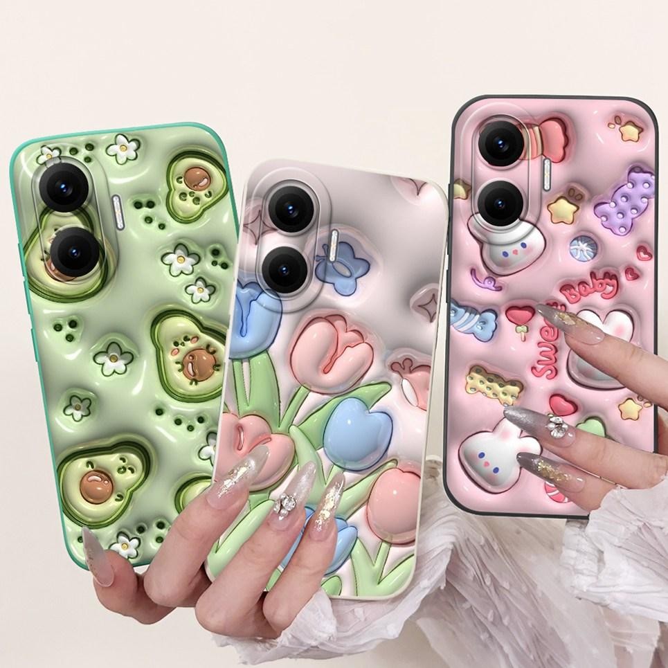 Dành Cho Xiaomi Redmi Turbo 4 Pro Ốp lưng Bướm Hoa Thỏ Tranh Dễ Thương Ốp Lưng Redmi Turbo4 Silicon Lỏng Vỏ Mềm