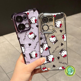 Vỏ Mèo Dễ Thương Cho OPPO A5X A5 A3 Pro A3X A80 A60 A40 A76 A36 A78 A58 A58X A97 A96 A95 A94 A9 2020 5G 4G Vỏ Mạ Sang Trọng Hoạt Hình Kitty Vỏ Điện Thoại Mềm Chống Sốc