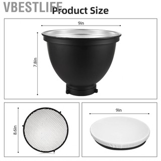 VBESTLIFE Bệnh Beauty Dish 9in Phản chiếu Bóng râm Bộ dụng cụ chiếu sáng hộp mềm với lưới đá mật ong 60â ° và vải mềm màu trắng cho Studio hiệu ứng chuyên nghiệp