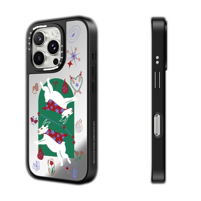 CASECASE X Bộ sưu tập Tử vi Bạch Dương Vỏ hút từ tính Vỏ IPhone Gương đen & bạc IPhone 16 15 14 13 12 Pro Max Plus Ốp lưng cứng có hộp khắc logo