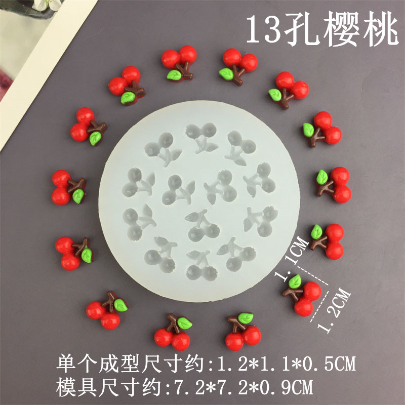 Mini Trái Cây Đào Kumquat Xoài Anh Đào Xanh Nho Lựu Nhựa Thực Phẩm Chơi Khuôn Silicon Kẹo Mềm Bánh Quy Sô Cô La Fondant Bánh Trang Trí Khuôn