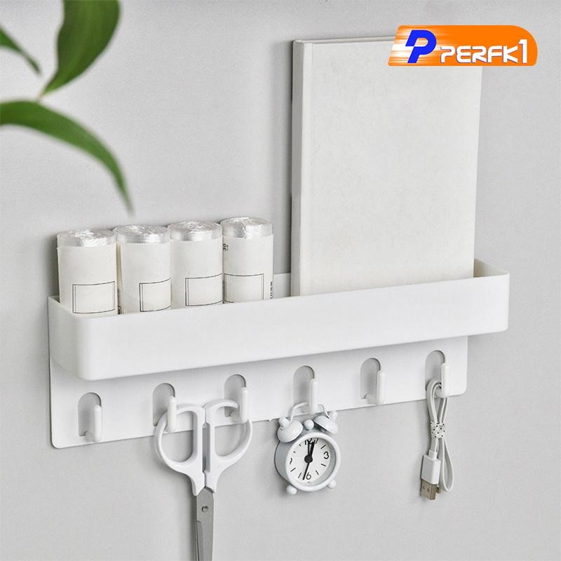 Giá đỡ chìa khóa để tiết kiệm chìa khóa treo tường với 6 móc treo tường cho áo choàng phía sau lối vào phòng ngủ