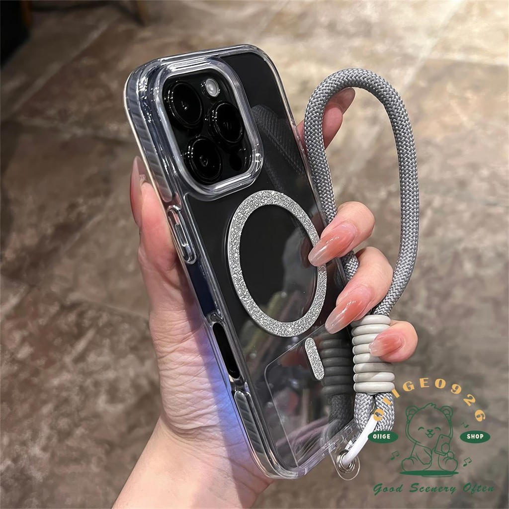 [Vỏ dây buộc] Túi khí chống rơi long lanh từ tính Vỏ điện thoại iphone16 Pro Max 15 14 13 12 11 cho vỏ iPhone Vỏ mềm silicon TPU chống sốc