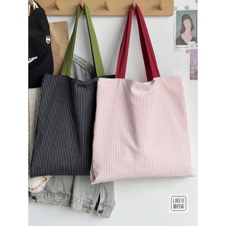 2026 Original Niche Design Phong Cách Hàn Quốc Kẻ Sọc Canvas Nhiều Lớp Tote Yoga