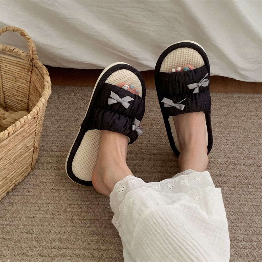 XIXITIAO Dép Vải Lanh Cotton Nữ Xuân Hè Thời Trang Nhật Bản Giày Sàn Phòng Ngủ Thoáng Khí