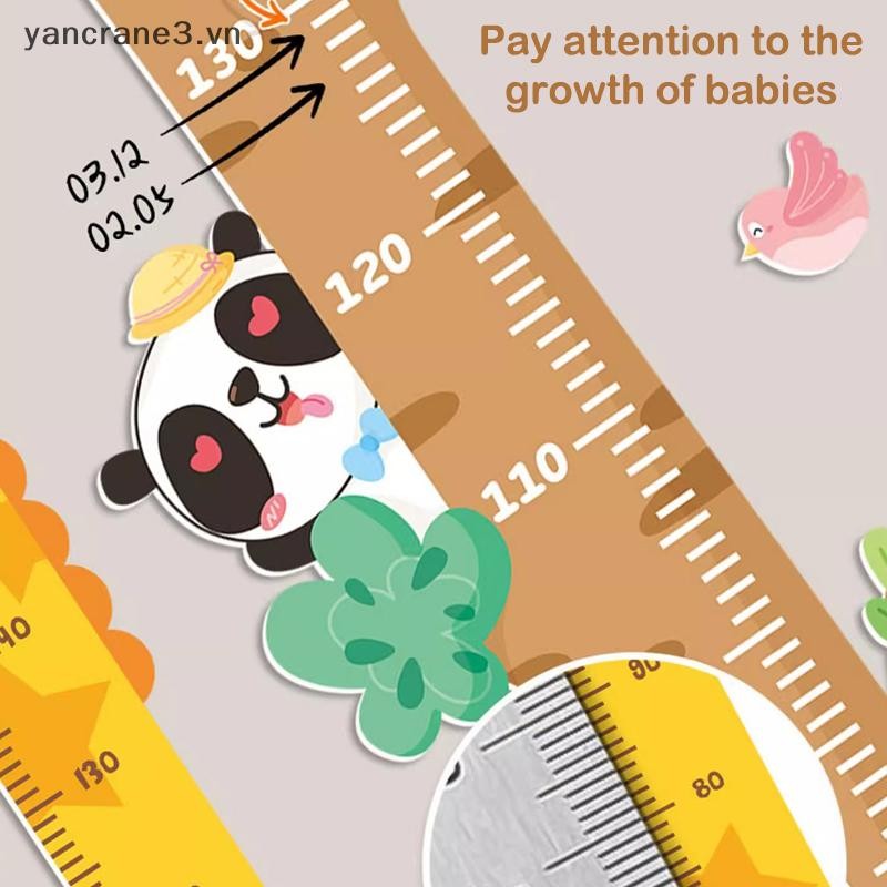 {YAN} Nhãn dán chiều cao hoạt hình dễ thương Hươu cao cổ treo tường Đo chiều cao cho phòng trẻ em Trang trí mẫu giáo {ya}