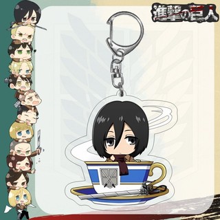 Attack On Titan Eren Yeager Mikasa Ackerman Fan Anime Accessories Anime Character Acrylic Key Chain